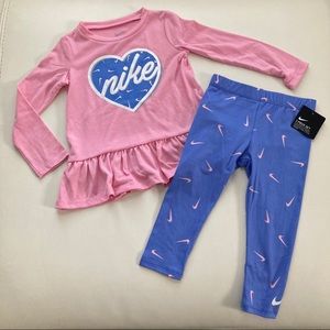 Nike girl cute pink leggings set 2062